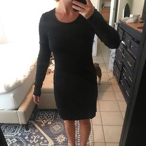 H&M Basic Long sleeve cotton black dress